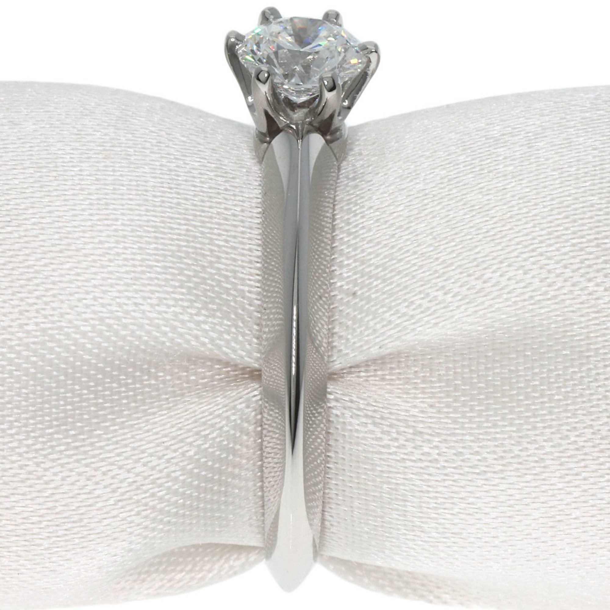 Tiffany solitaire diamond ring, platinum PT950, for women, TIFFANY&Co.