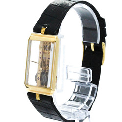 Polished COLUM Golden Bridge 18K Gold Leather Hand-Winding Mens Watch BF571201