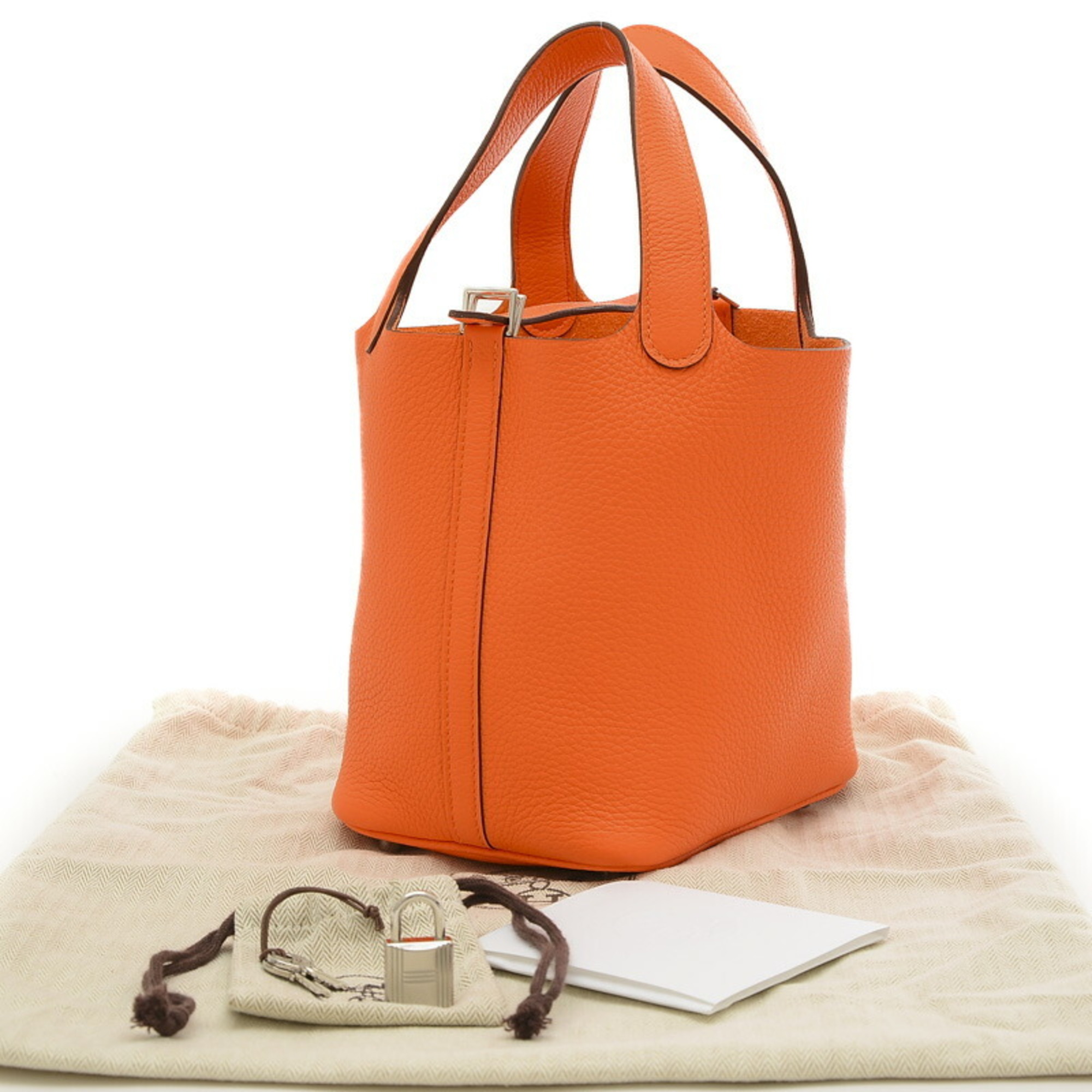 Hermes Picotin Lock PM 18 Handbag Taurillon Orange Anne B Stamp