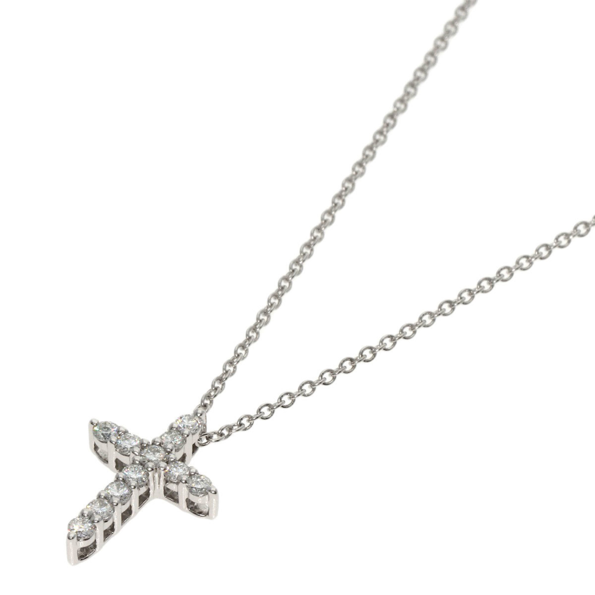 Tiffany Cross Diamond Necklace Platinum PT950 Women's TIFFANY&Co.