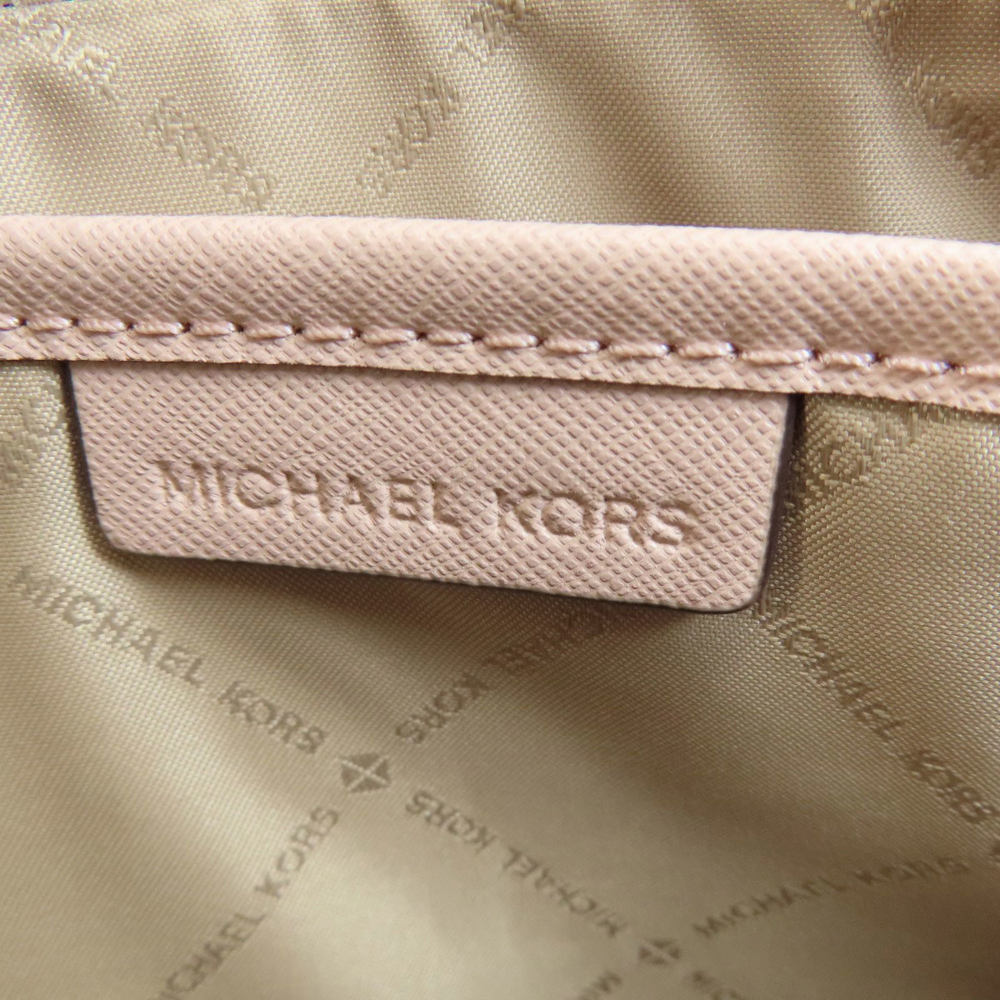 Michael Kors MK Signature Shoulder Bag Leather Coated Canvas Women's