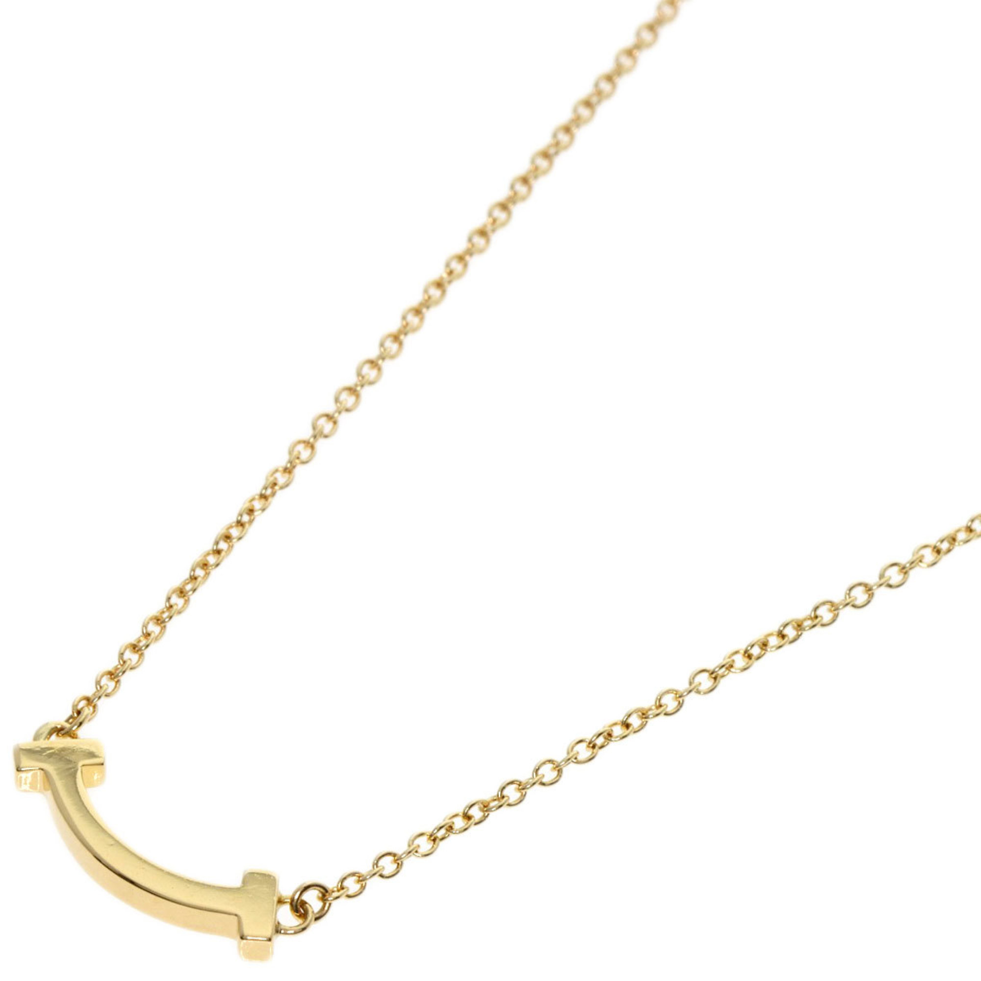 Tiffany T Smile Necklace, 18K Yellow Gold, Women's, TIFFANY&Co.