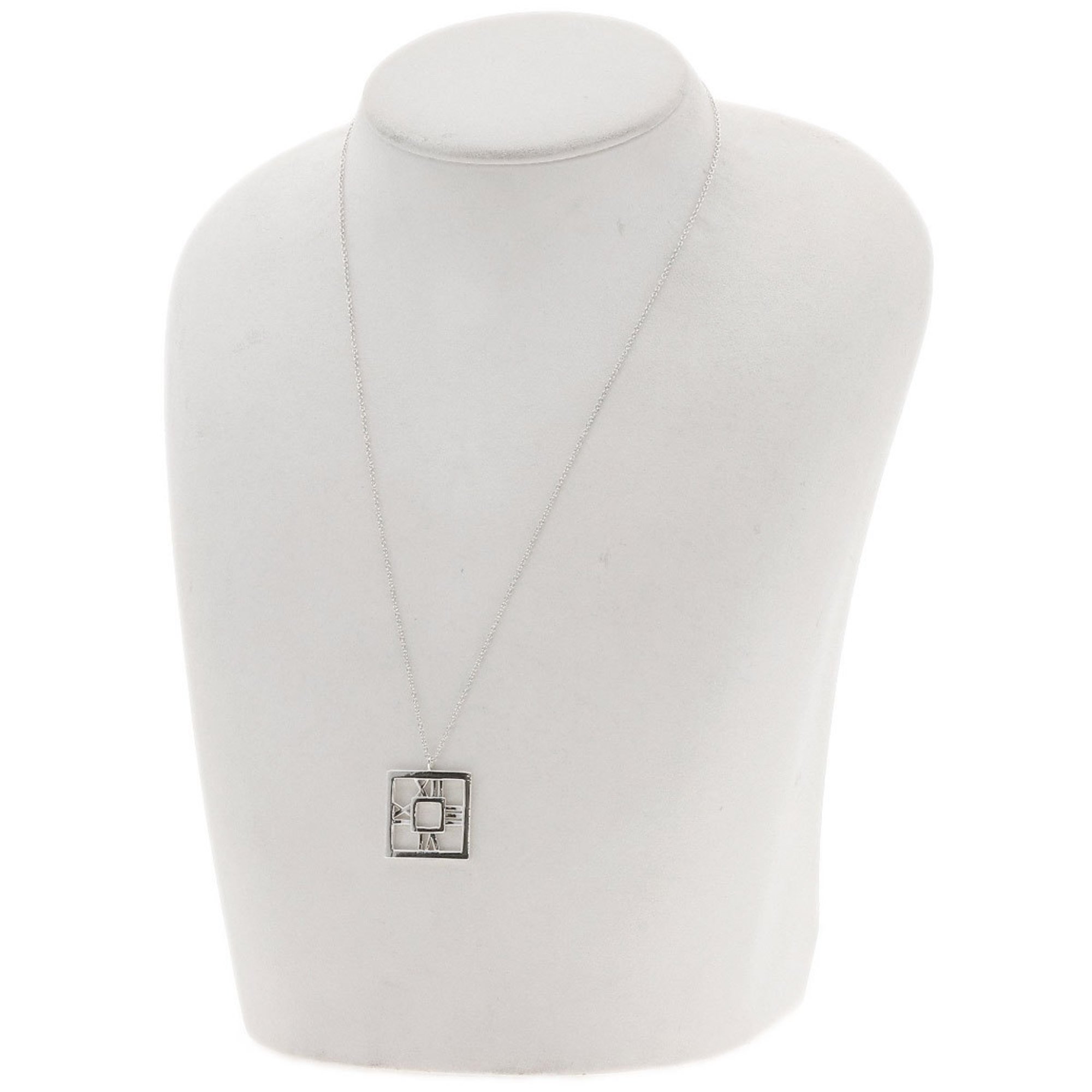 Tiffany Atlas Square Necklace Silver Women's TIFFANY&Co.