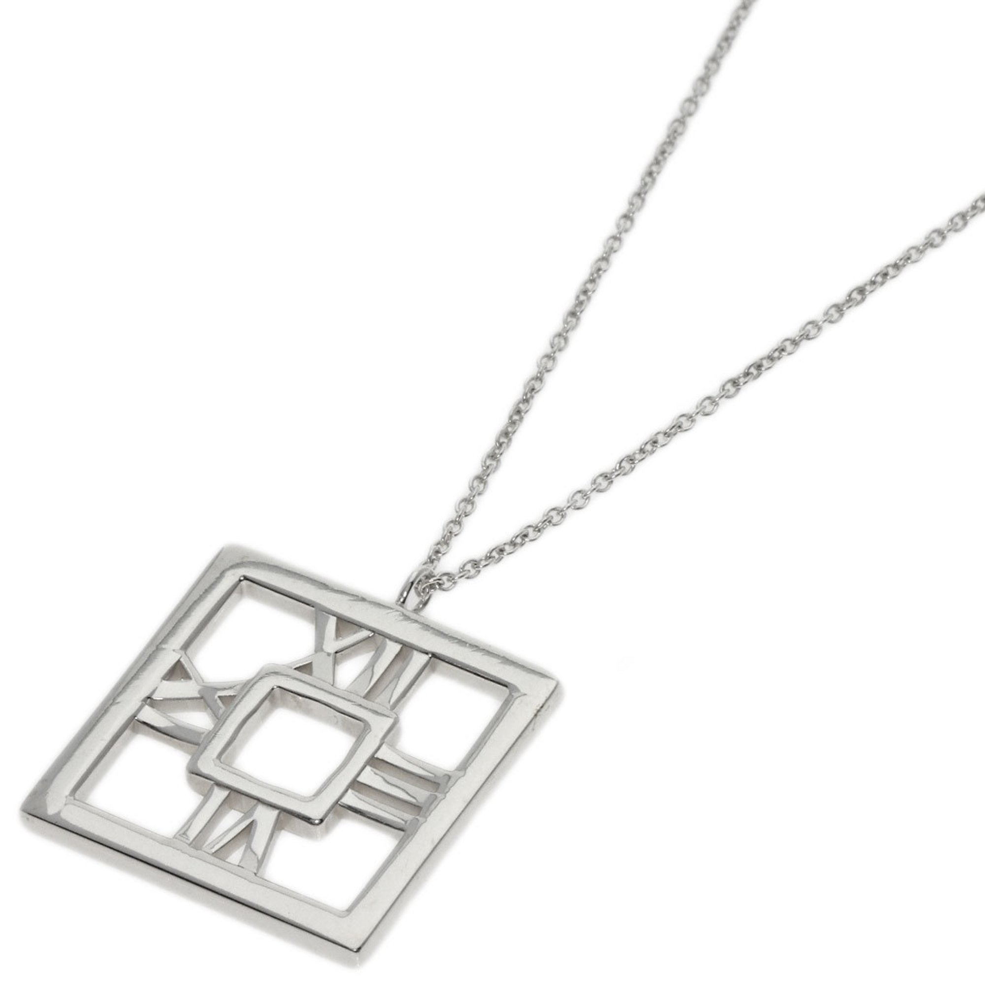 Tiffany Atlas Square Necklace Silver Women's TIFFANY&Co.