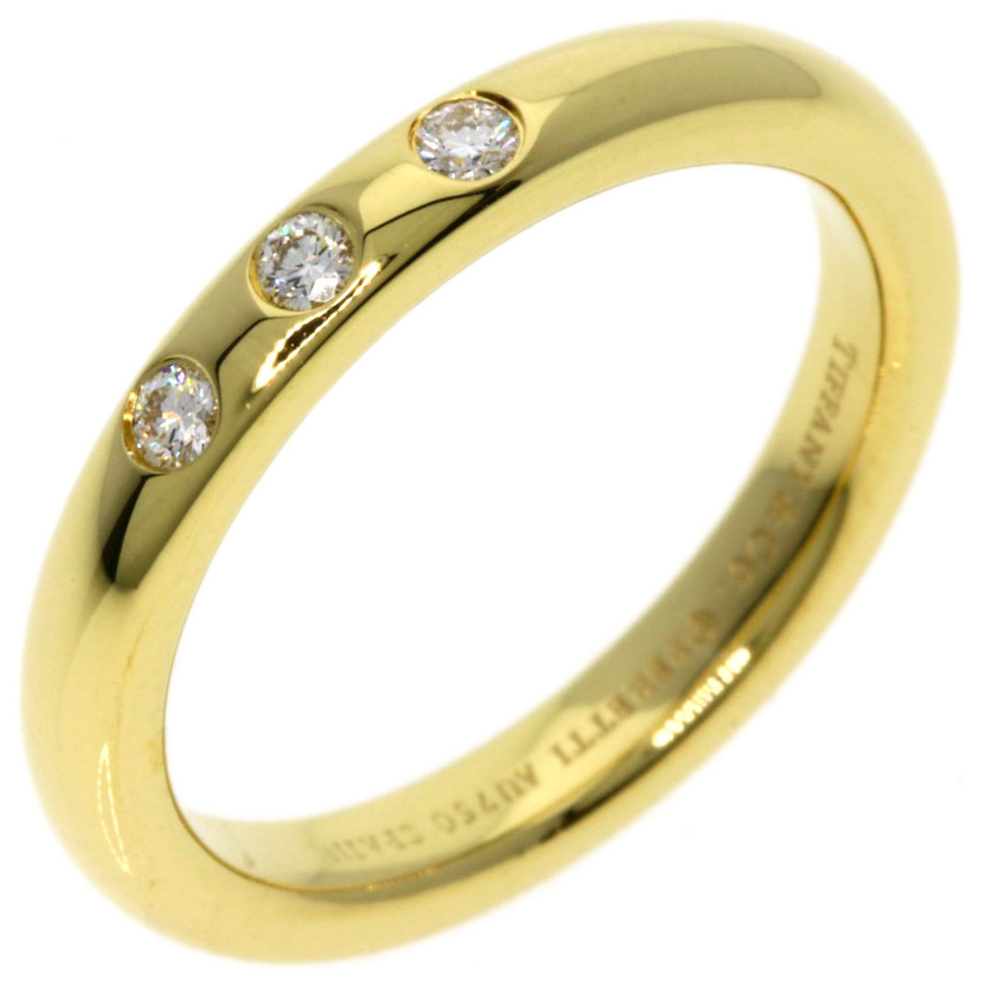 Tiffany Stacking Band 3P Diamond Ring, 18K Yellow Gold, Women's, TIFFANY&Co.