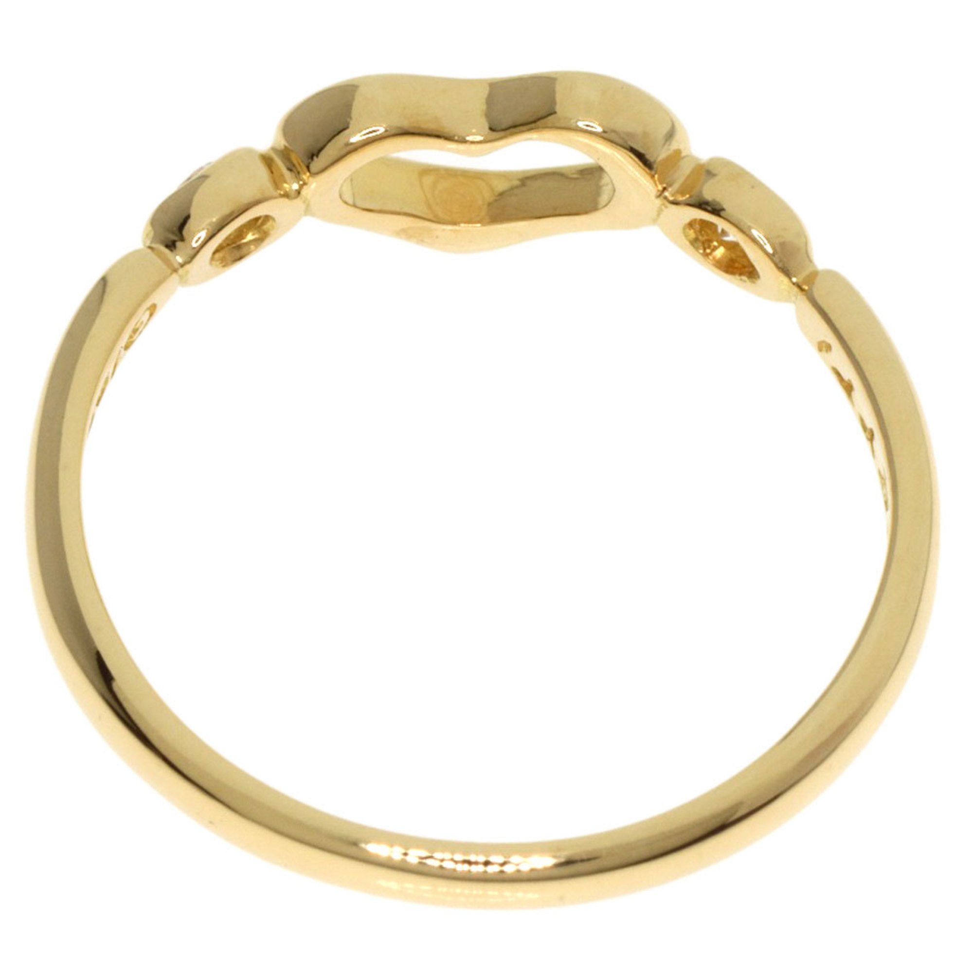 Tiffany & Co. Heart 2P Diamond Ring, 18K Yellow Gold, Women's, TIFFANY