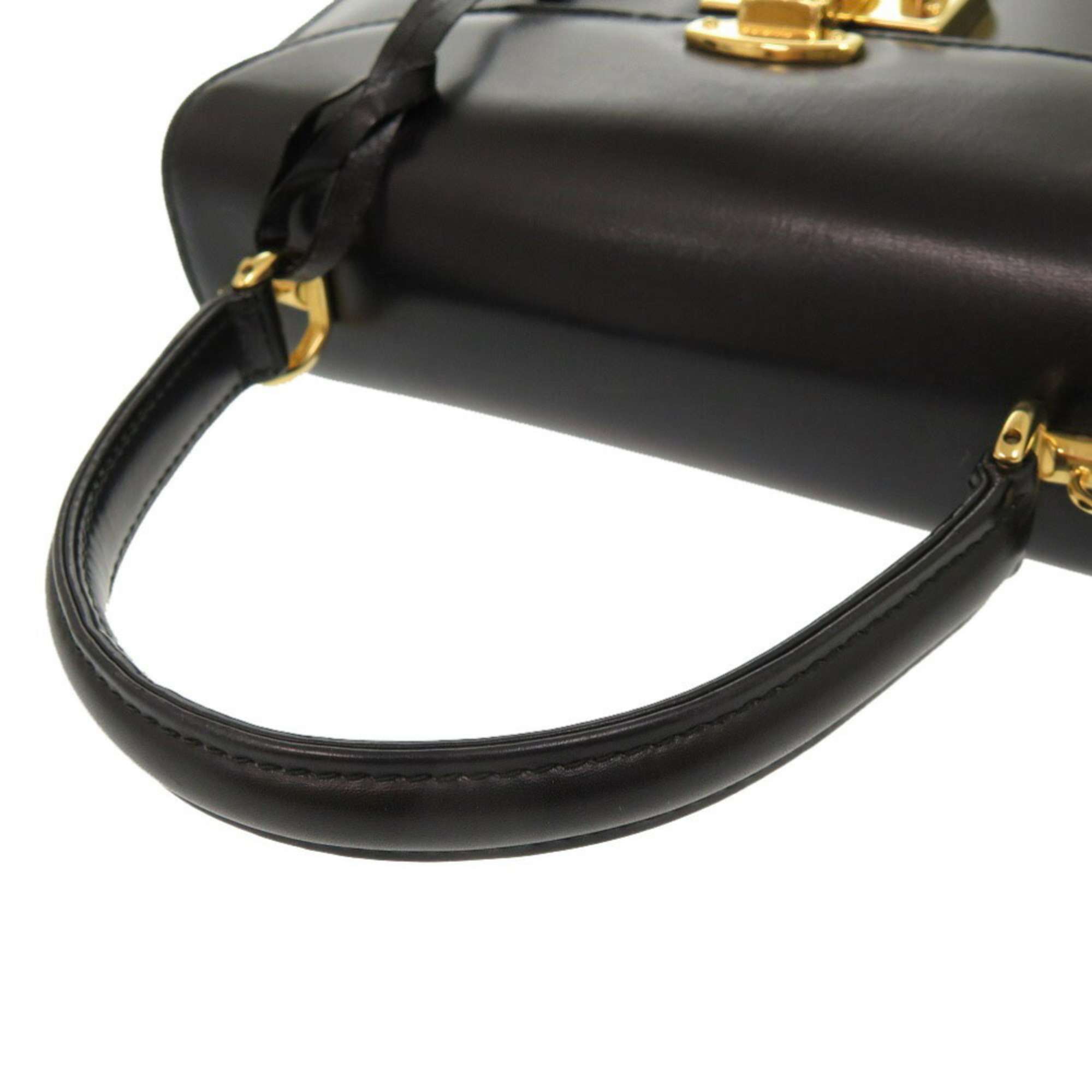 Gucci Ladylock Leather Black 000 46 0210 Handbag 0066 GUCCI