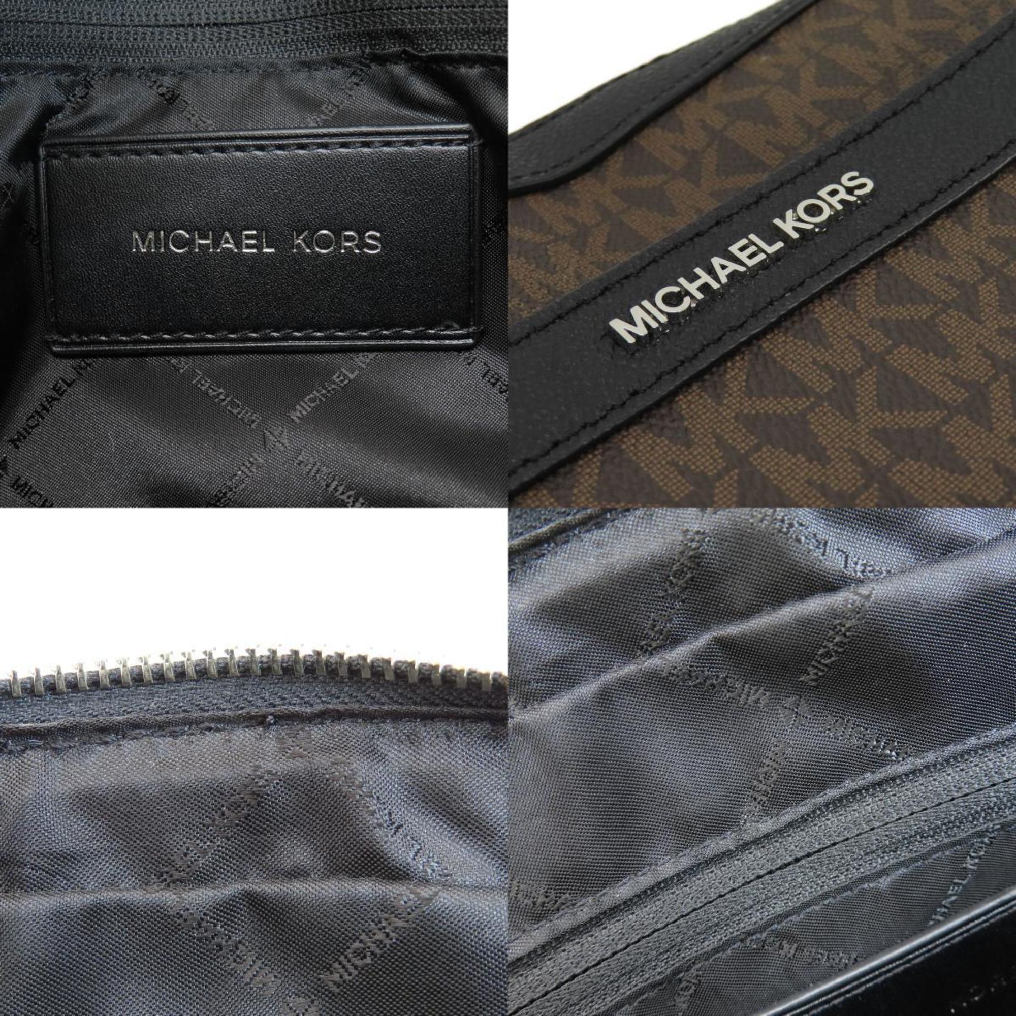 Michael Kors MK Signature Shoulder Bag Leather Coated Canvas Women's