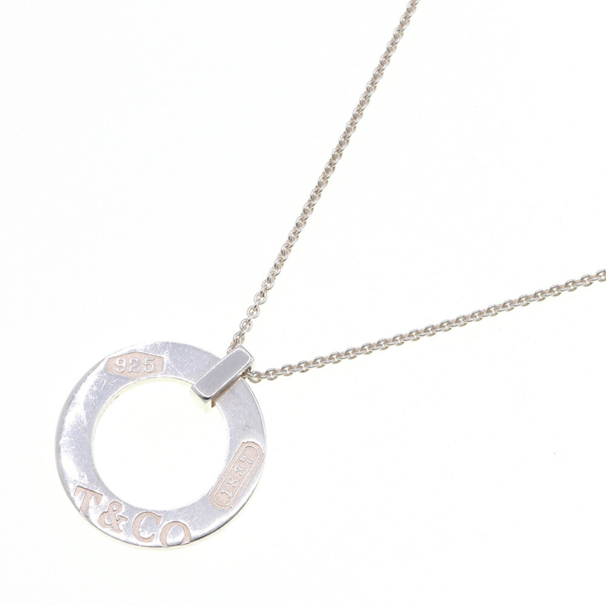 Tiffany Necklace 1837 Circle Pendant SV Sterling Silver 925 Ladies TIFFANY&CO