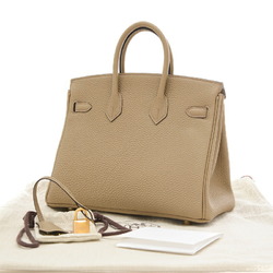 Hermes Birkin 25 Handbag Togo Beige Marfa W Engraved