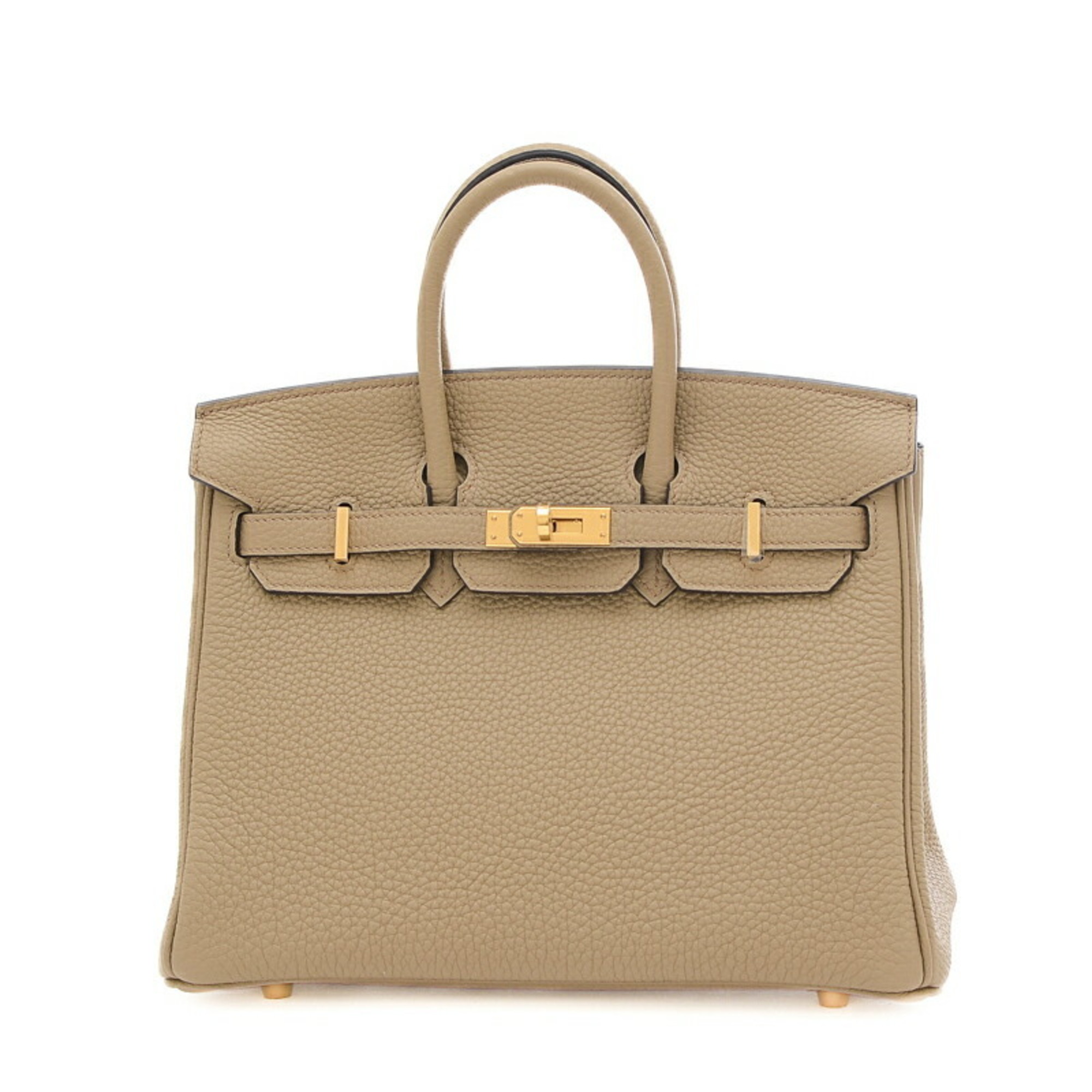 Hermes Birkin 25 Handbag Togo Beige Marfa W Engraved