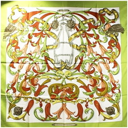 Hermes Silk Scarf Muffler Carre 90 "LE MORS A LA CONETABLE" Elegance of the Bit Light Green HERMES Women's