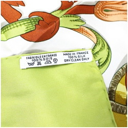 Hermes Silk Scarf Muffler Carre 90 "LE MORS A LA CONETABLE" Elegance of the Bit Light Green HERMES Women's