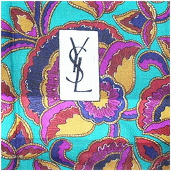 Yves Saint Laurent Wool x Silk Large Scarf Muffler Stole Beige Multicolor YVESSAINT LAURENT Women's YSL