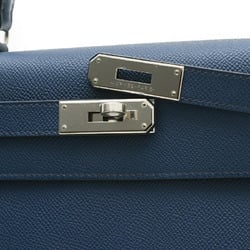 Hermes Kelly 28 Outer Stitched Handbag Epson Deep Blue B Stamp