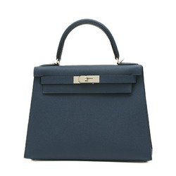 Hermes Kelly 28 Outer Stitched Handbag Epson Deep Blue B Stamp