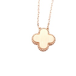 Van Cleef & Arpels Alhambra K18PG/Diamond/Silver Obsidian Necklace Pink Gold Grey 0242Van Women's