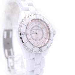 Chanel J12 Pink Shell 12P Diamond H5513 Quartz Watch White Ceramic/Diamond 0058CHANEL Women's