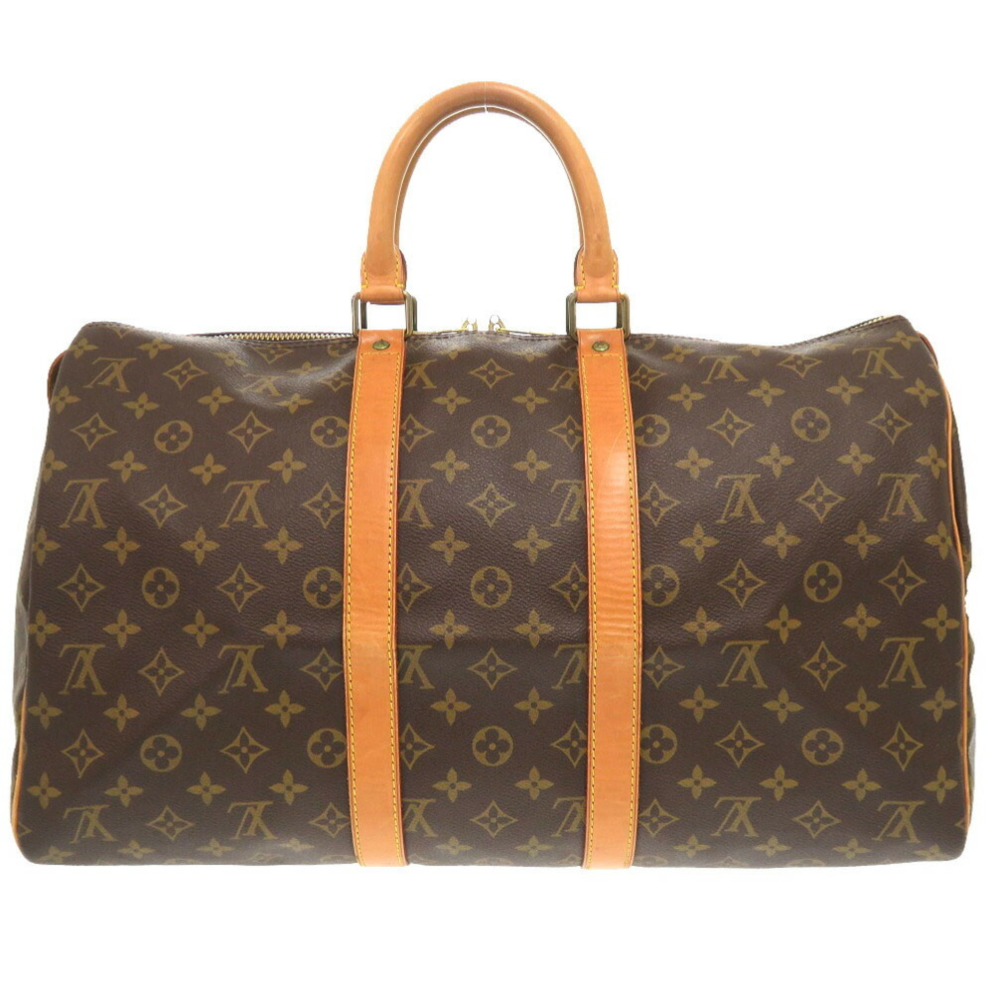 Louis Vuitton Keepall 45 Monogram M41428 Boston Bag Canvas/Leather Brown LV 0133LOUIS VUITTON Women's