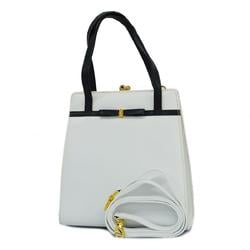 Salvatore Ferragamo Vara Leather White Handbag for Women