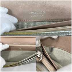 Jimmy Choo bi-fold long wallet silver star studs ec-20698 leather JIMMY CHOO flap ladies