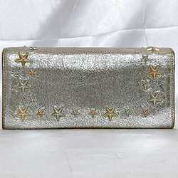 Jimmy Choo bi-fold long wallet silver star studs ec-20698 leather JIMMY CHOO flap ladies