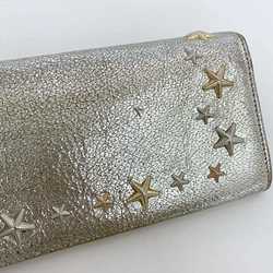 Jimmy Choo bi-fold long wallet silver star studs ec-20698 leather JIMMY CHOO flap ladies