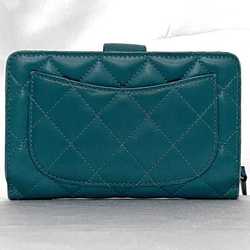 Chanel Bi-fold Light Blue Matelasse 8667 f-20748 Coco Mark Leather 14th Series CHANEL Compact for Women