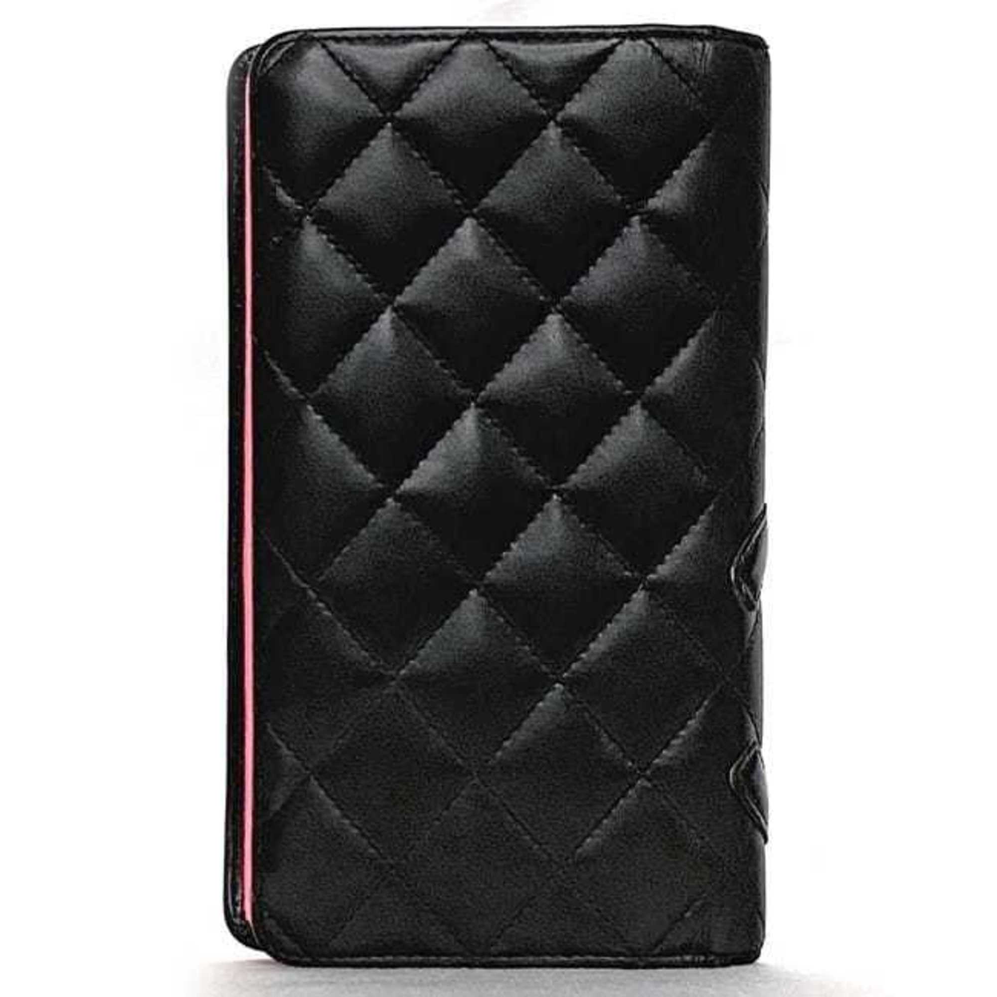 Chanel Bi-fold Long Wallet Black Cambon A26717 f-20744 Leather 16th Series CHANEL Coco Mark Women's