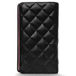 Chanel Bi-fold Long Wallet Black Cambon A26717 f-20744 Leather 16th Series CHANEL Coco Mark Women's