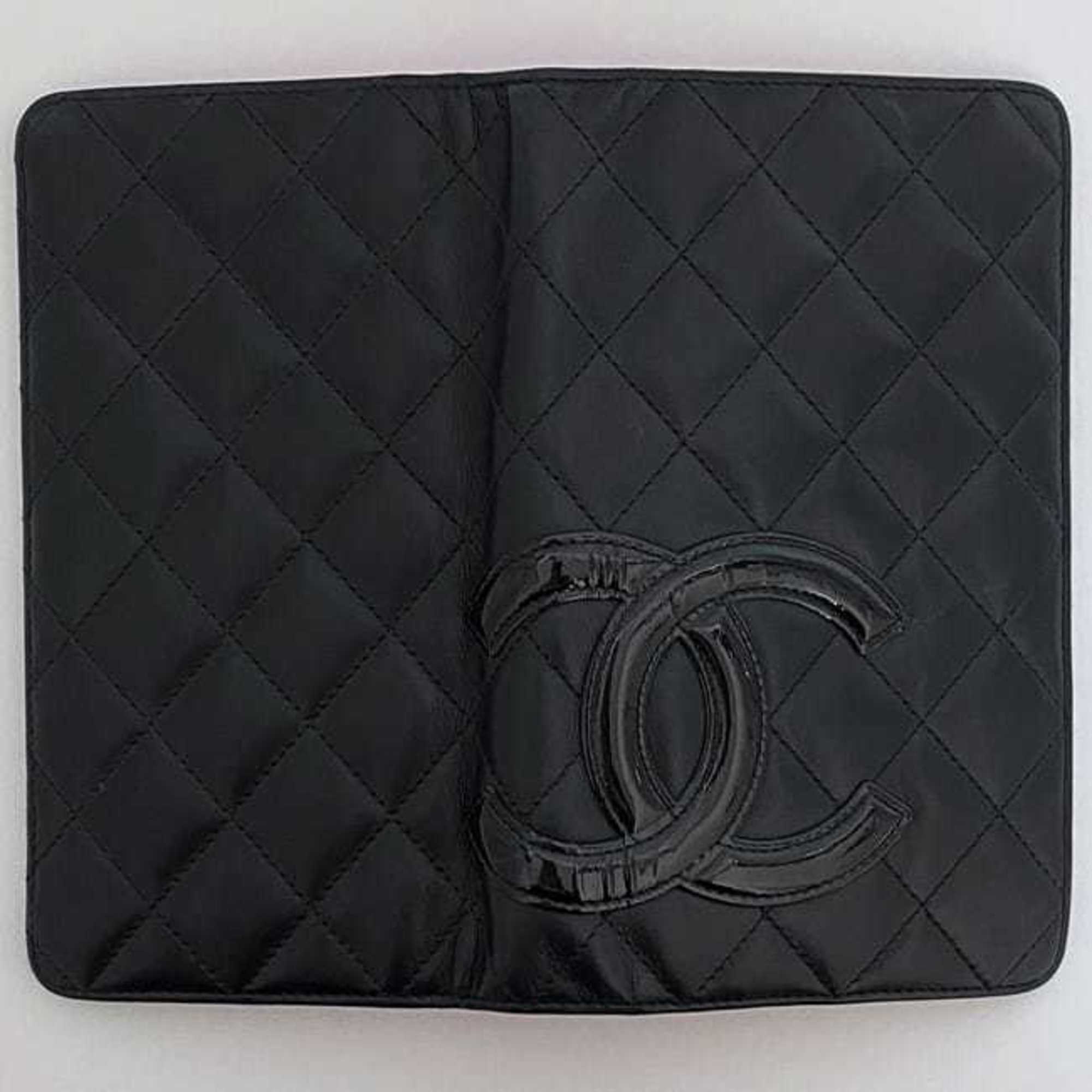 Chanel Bi-fold Long Wallet Black Cambon A26717 f-20744 Leather 16th Series CHANEL Coco Mark Women's