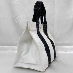 Hermes handbag white black ec-20680 tote bag canvas HERMES men women