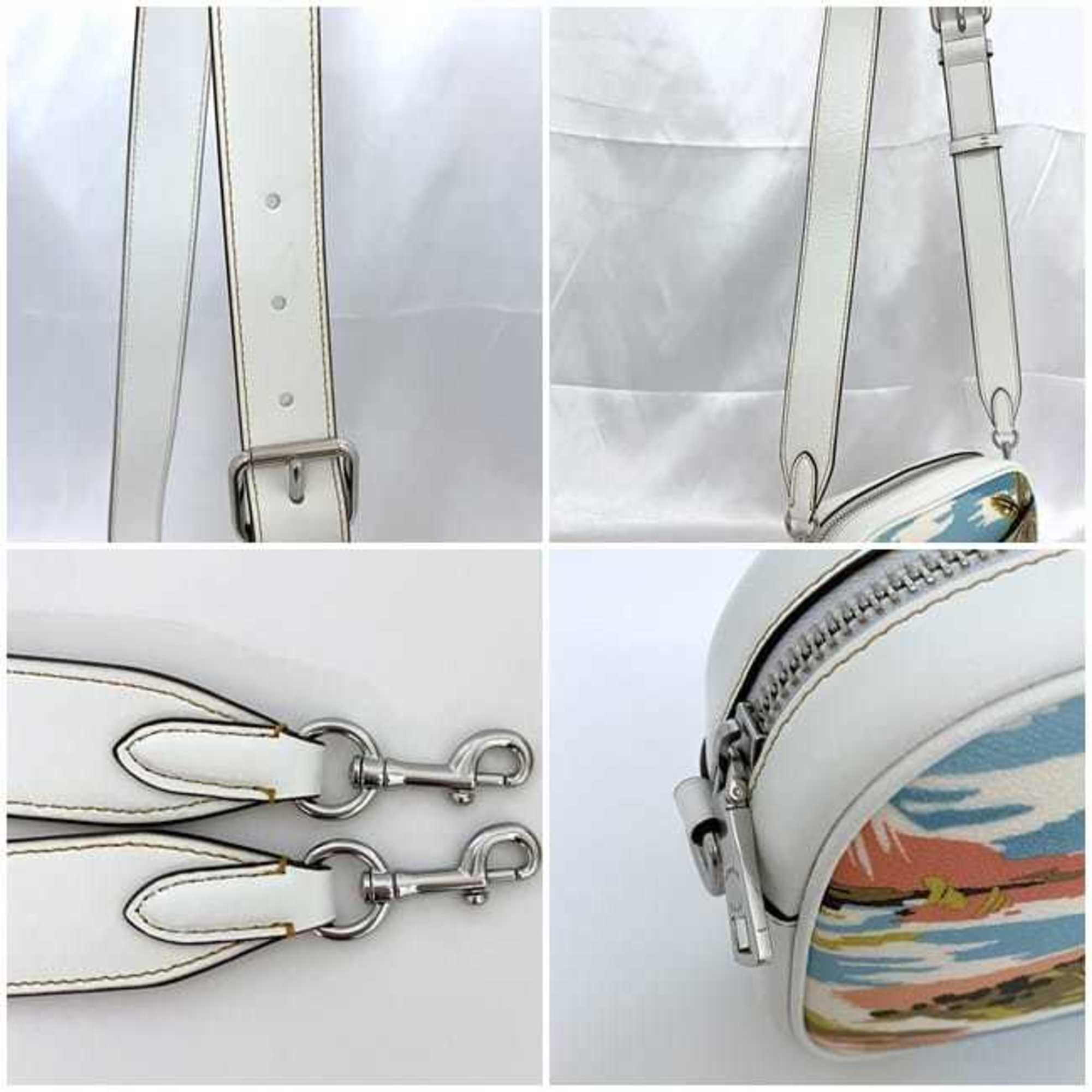 Coach Shoulder Bag Jamie White Light Blue CK176 ec-20672 PVC Leather COACH Camera Hawaiian Print Compact