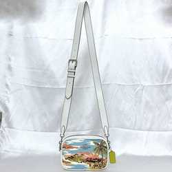 Coach Shoulder Bag Jamie White Light Blue CK176 ec-20672 PVC Leather COACH Camera Hawaiian Print Compact