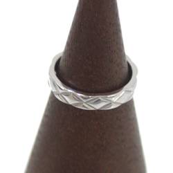 CHANEL Chanel Matelasse White Gold Ring #48 Size 7.5 750 WG