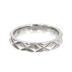 CHANEL Chanel Matelasse White Gold Ring #48 Size 7.5 750 WG