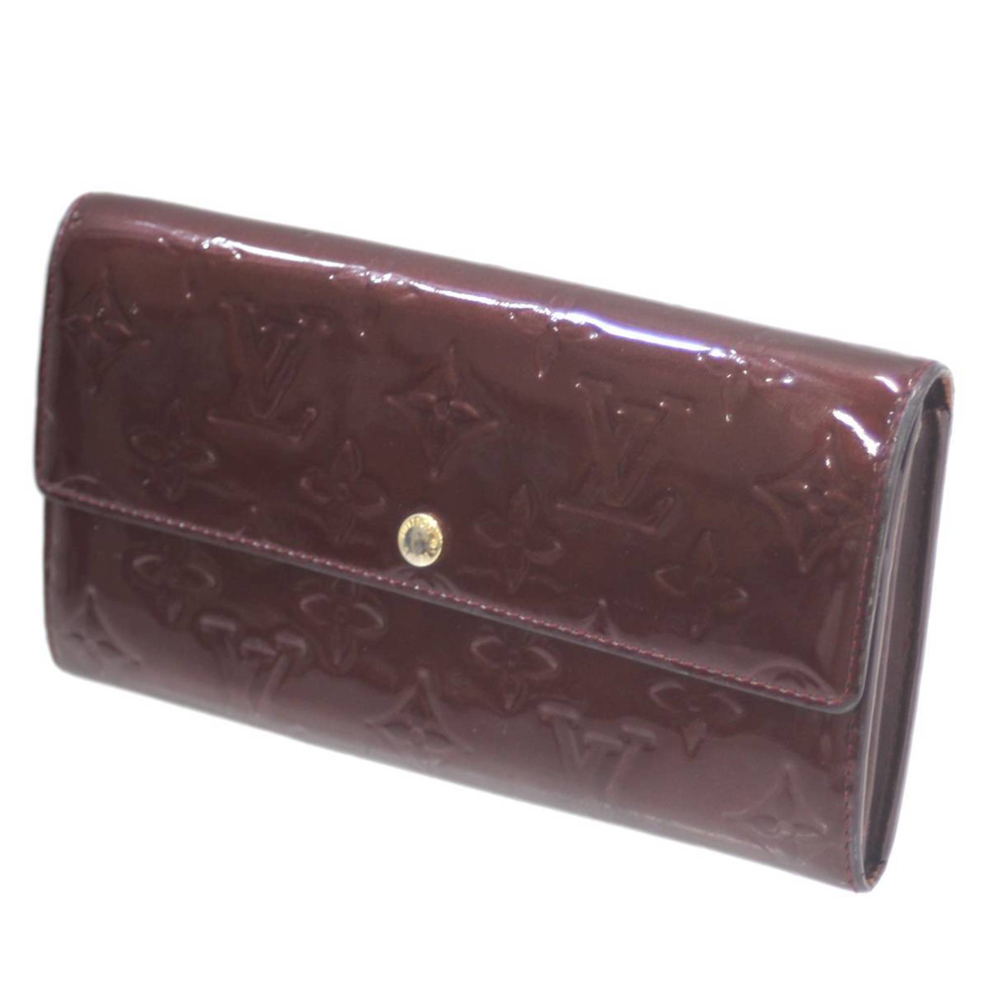 LOUIS VUITTON Louis Vuitton Portefeuille Sarah Long Wallet Vernis Amaranth M93524 TS1131