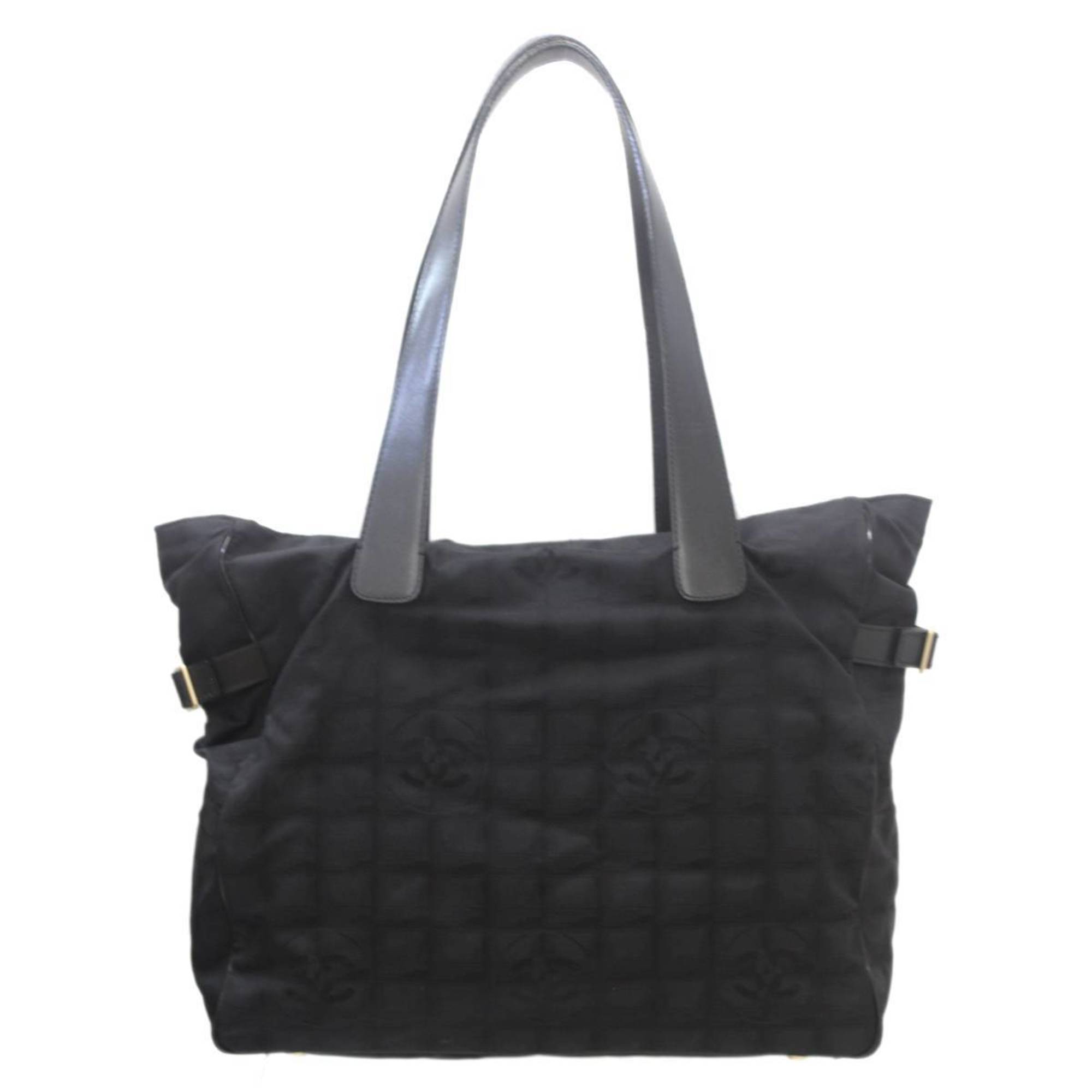 CHANEL Tote GM Bag New Travel Line Black 9147297 Body seal only