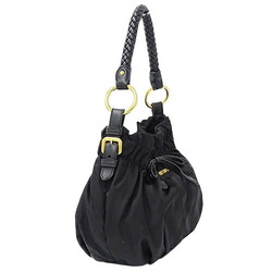 PRADA Women's Shoulder Bag Nylon Black BR4237 Ribbon Compact