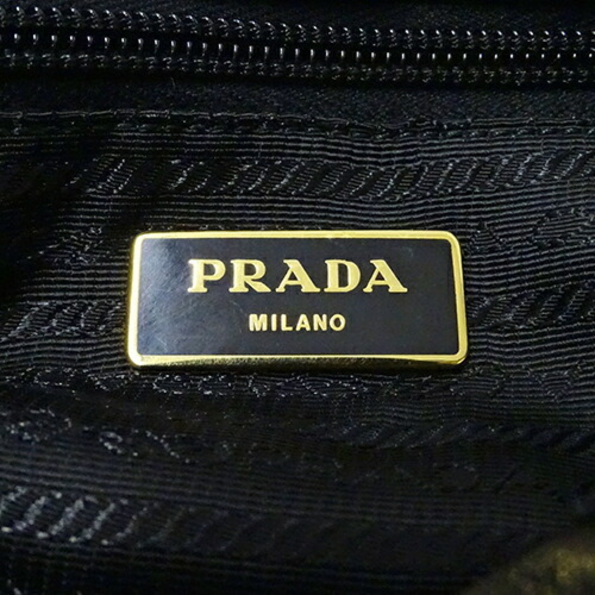 PRADA Women's Shoulder Bag Nylon Black BR4237 Ribbon Compact