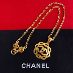 CHANEL Chanel GP 97A Engraved Coco Mark Necklace Pendant Gold 80654