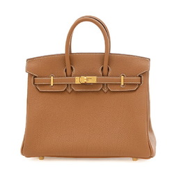 Hermes Birkin 25 Handbag Togo Gold W Engraved