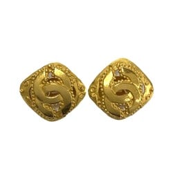 CHANEL 96A engraved Coco mark motif earrings, ear cuffs, gold, 591-9