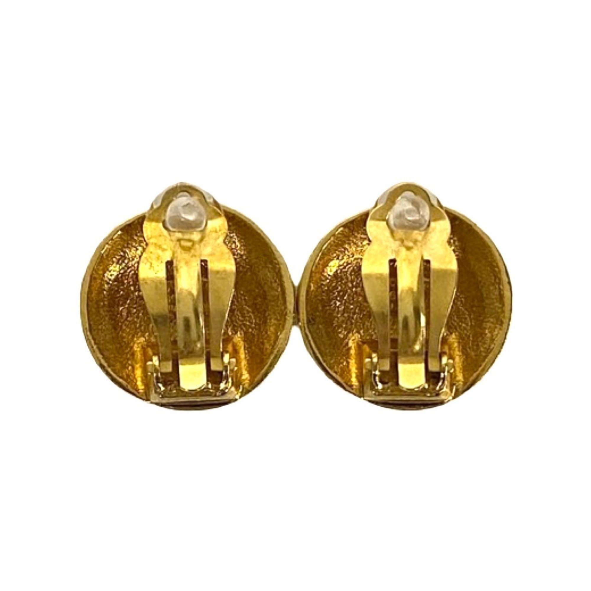 CHANEL 96A Coco Mark Earrings Ear Cuffs for Women Gold 74255