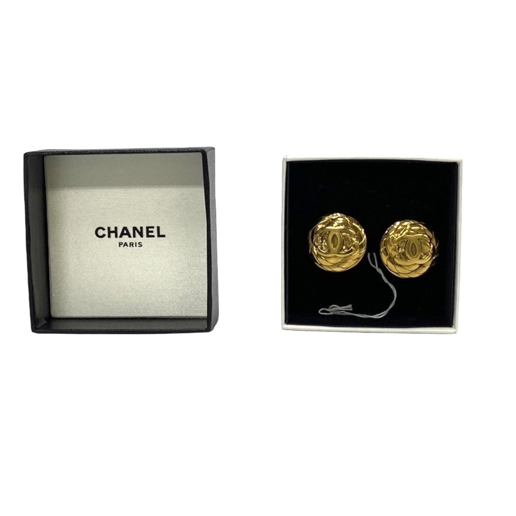 CHANEL 96A Coco Mark Earrings Ear Cuffs for Women Gold 74255