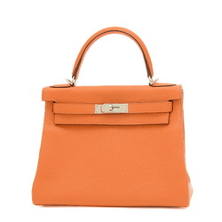 Hermes Kelly 28 Inner Stitching Handbag Togo Orange X Stamp