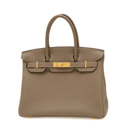 Hermes Birkin 30 Handbag Togo Etoupe B Engraved