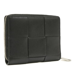 Bottega Veneta Small Cassette Compact Zip Around Wallet Leather Black 750252