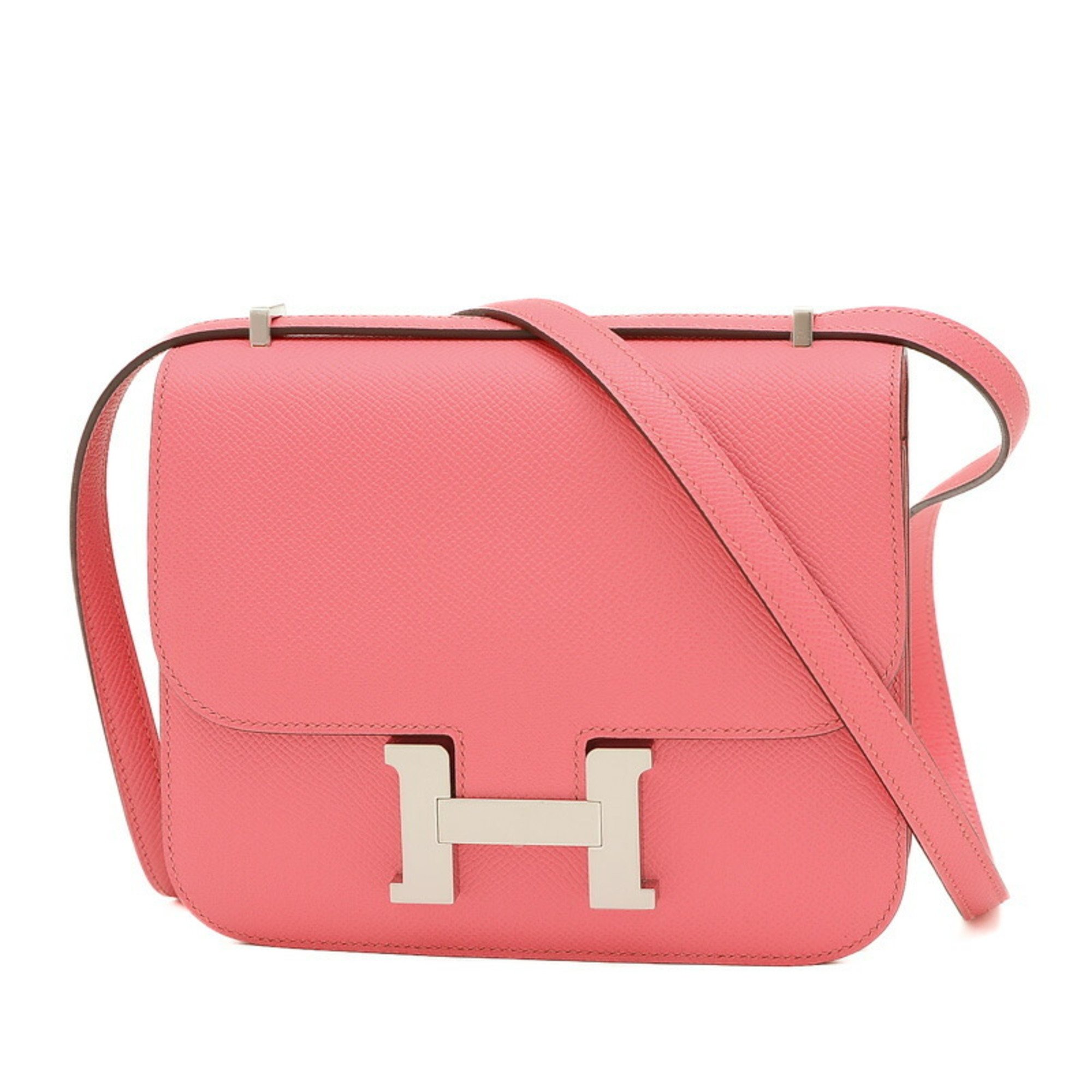 Hermes Constance 18 Miroir Shoulder Bag Epson Rose Azalee W Engraved