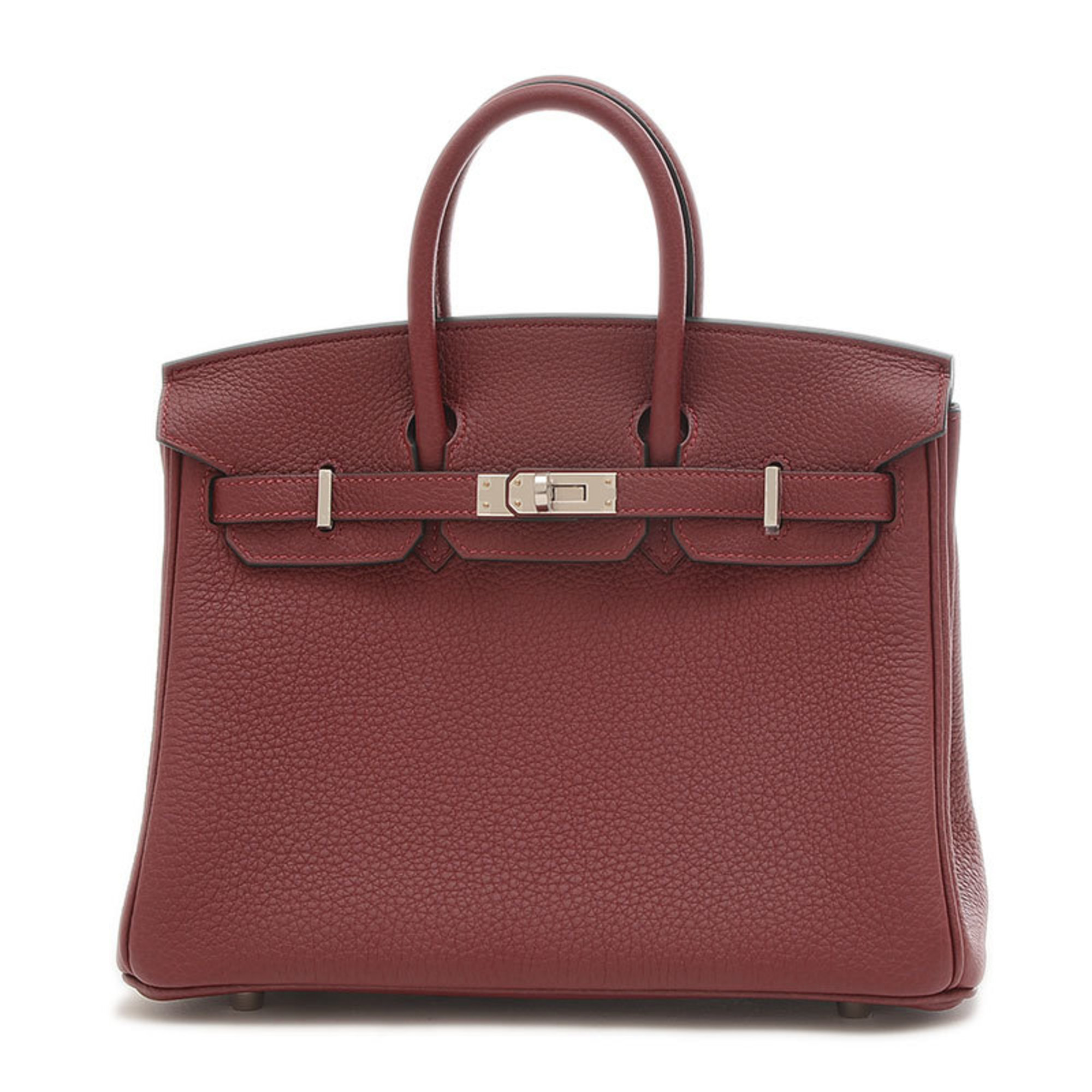 Hermes Birkin 25 Handbag Togo Rouge Ash W Engraved